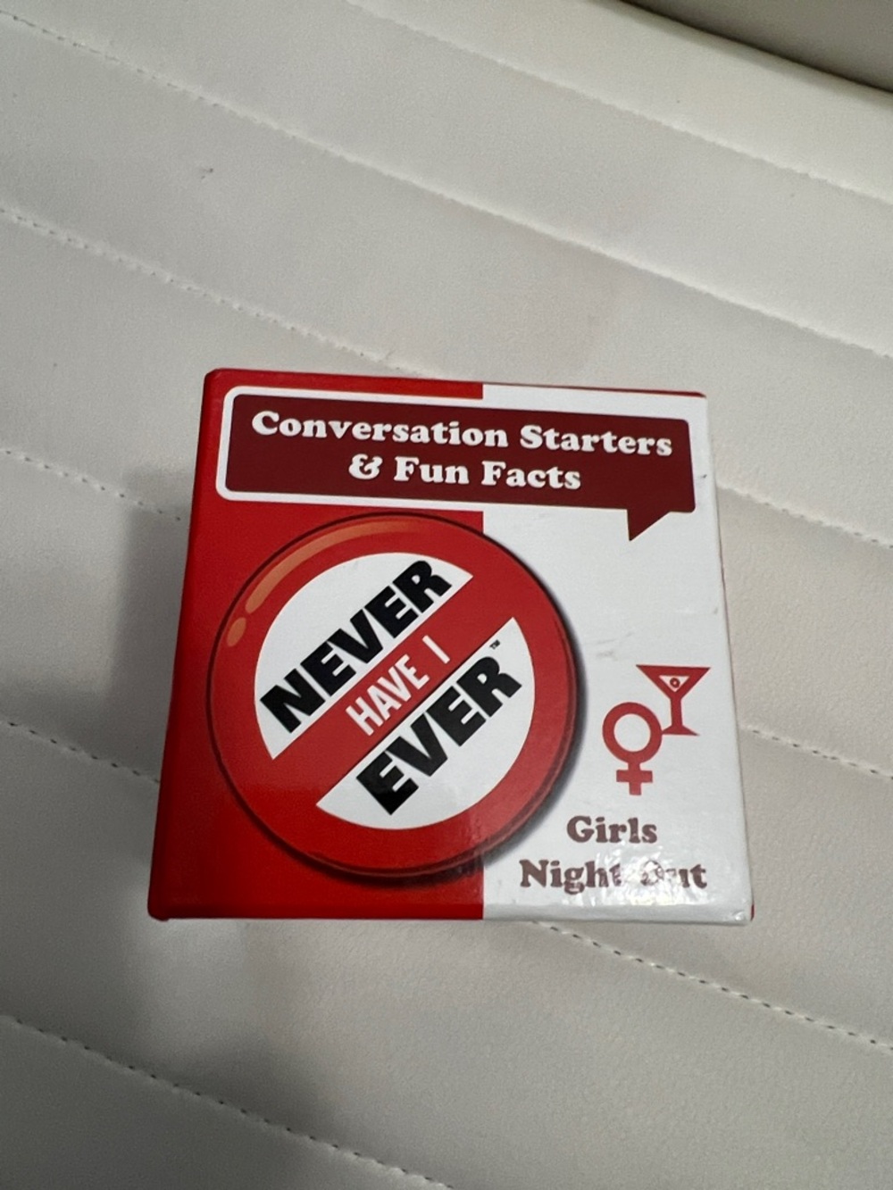 Never Have I Ever - Conversation Starters Game (Red & White)